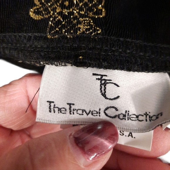 The Travelers Collection 3 Pc Set Black and Gold Floral Kimono,pants,top - Picture 8 of 16